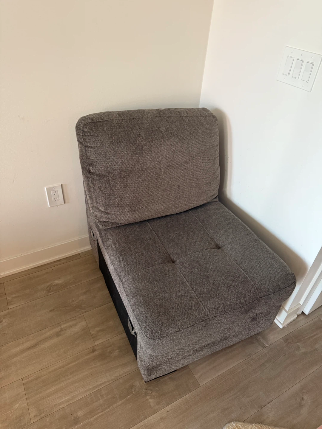 Grey Fabric Ottoman Chair - photo 2