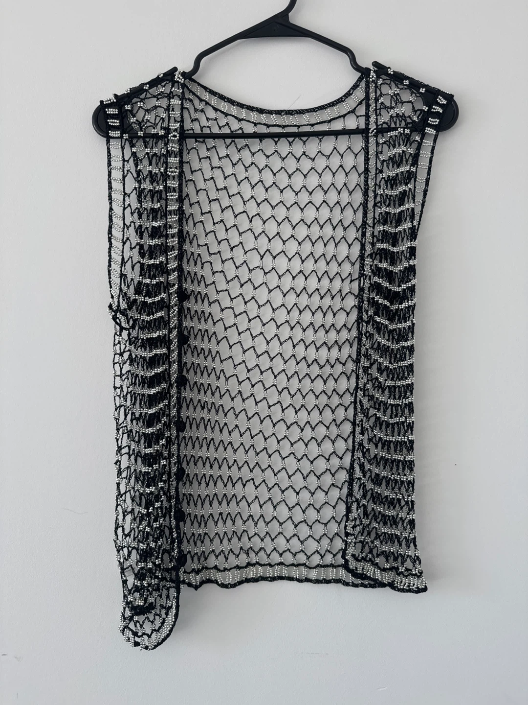 Black Beaded Knit Vest - photo 2