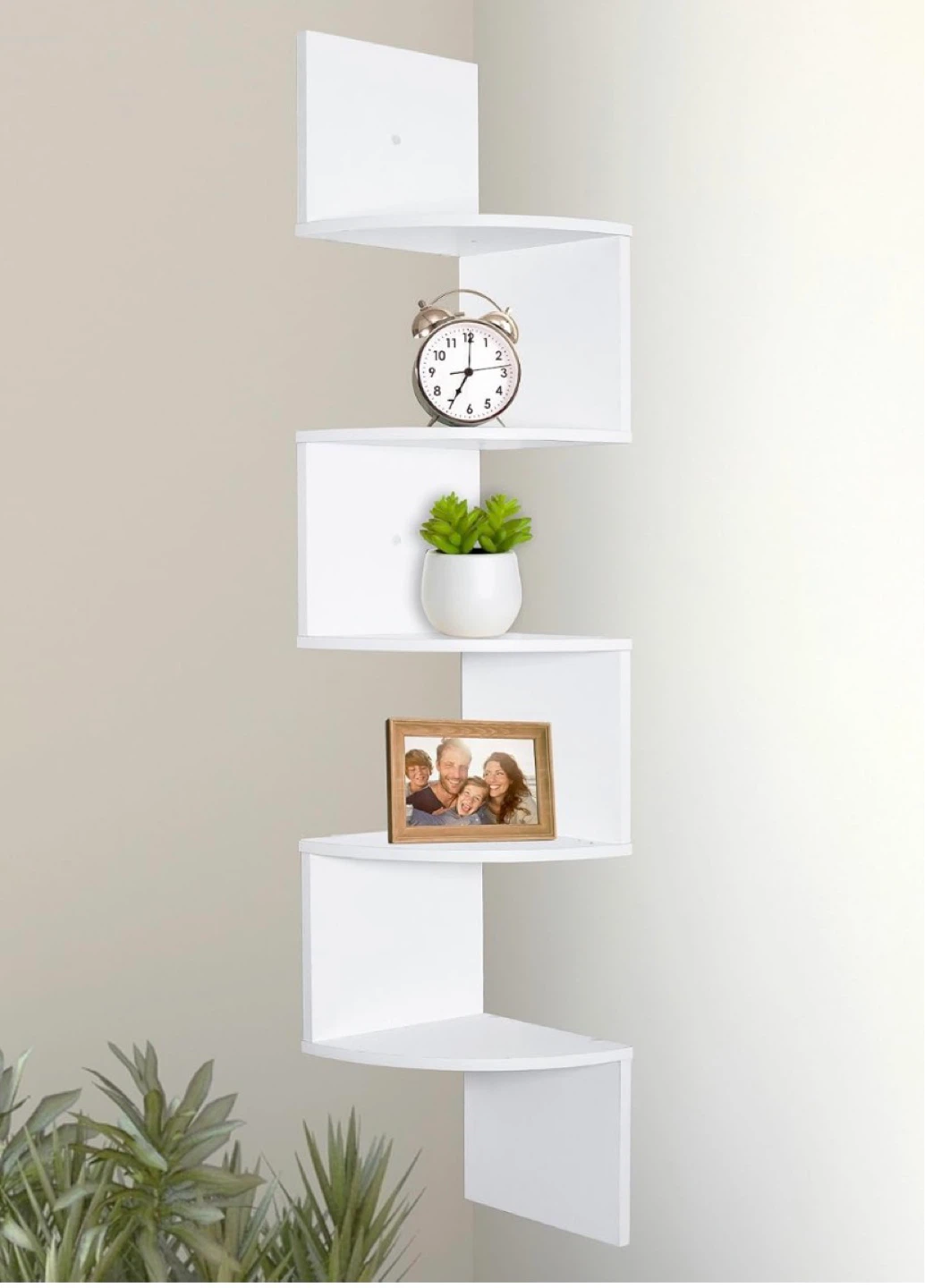 White 5-Tier Corner Shelf