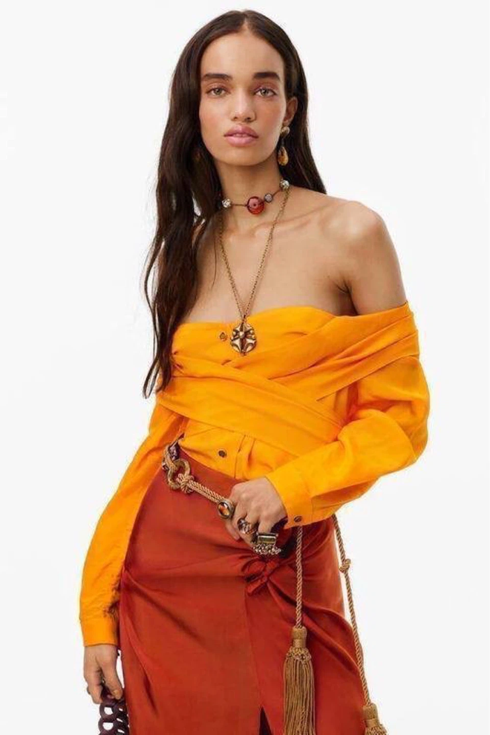 ZARA Limited Collection Bright Orange Blouse – Size XS - photo 5