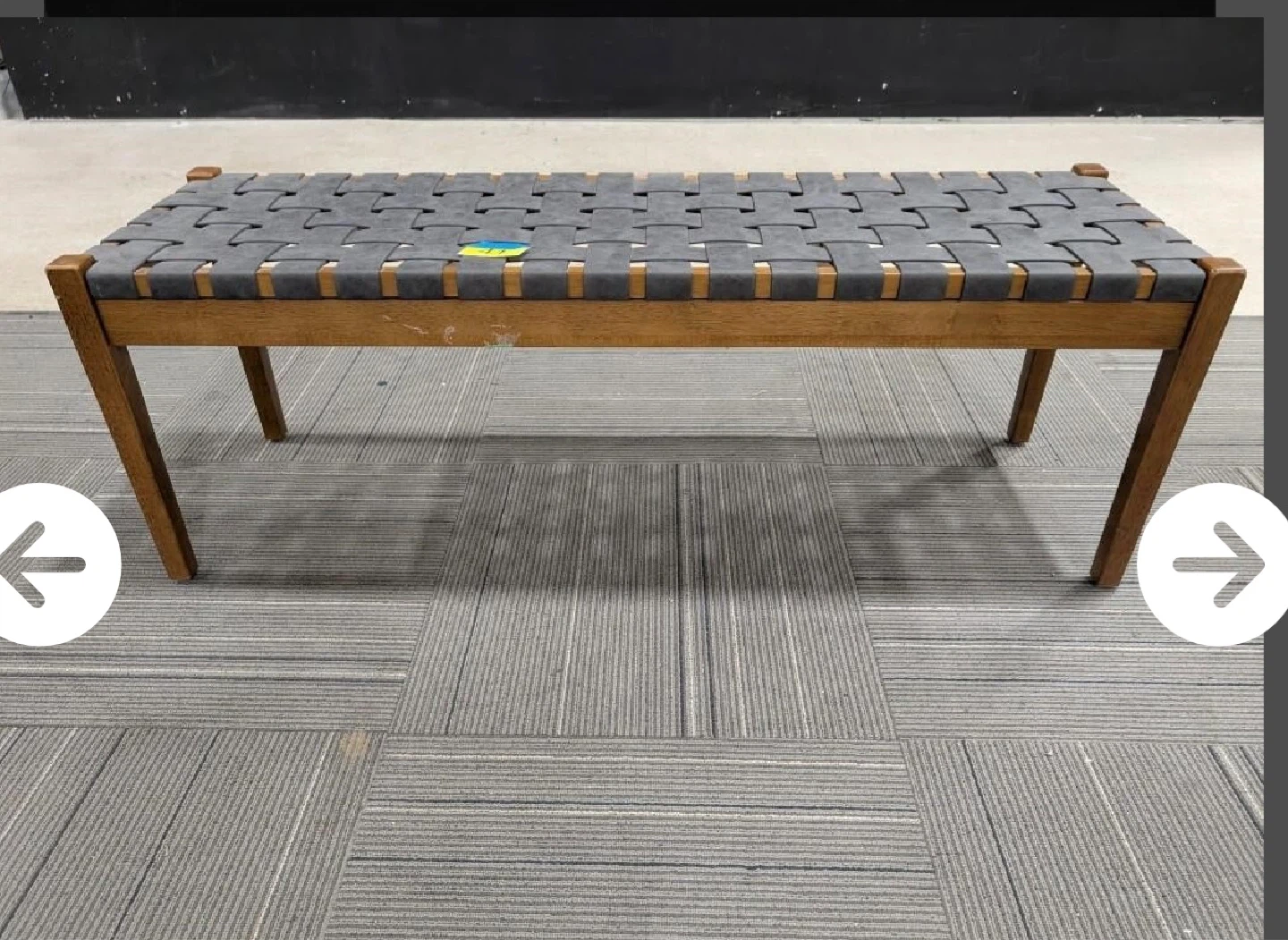 Woven Strap Bench with Wood Frame - photo 4