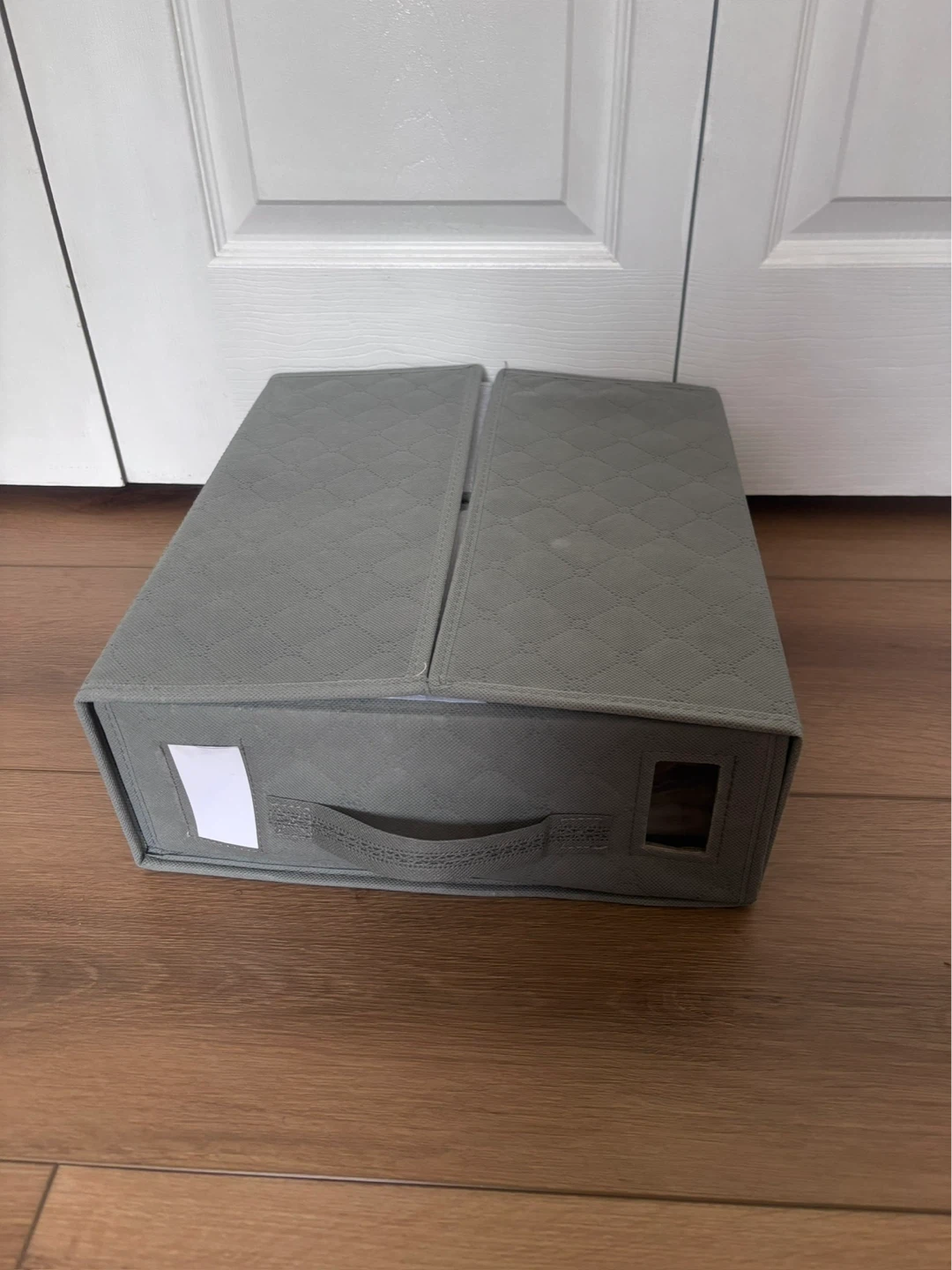 Grey Fabric Storage Box Organizer - photo 2