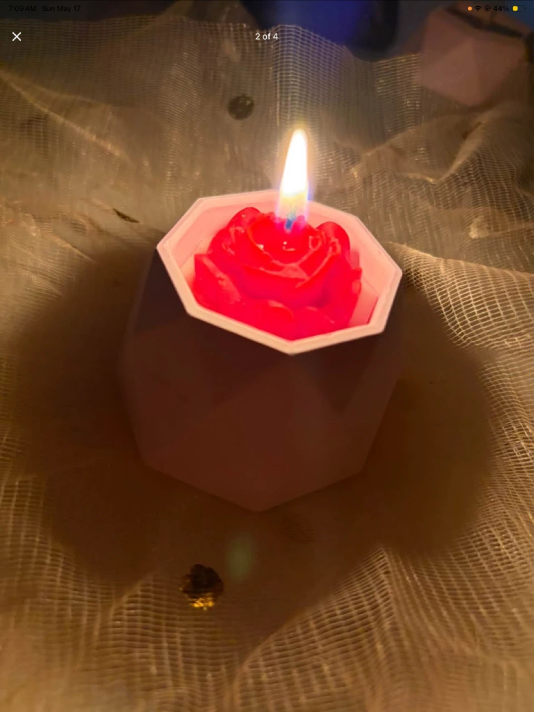 Rose Scented Candle in concrete Holder - photo 4
