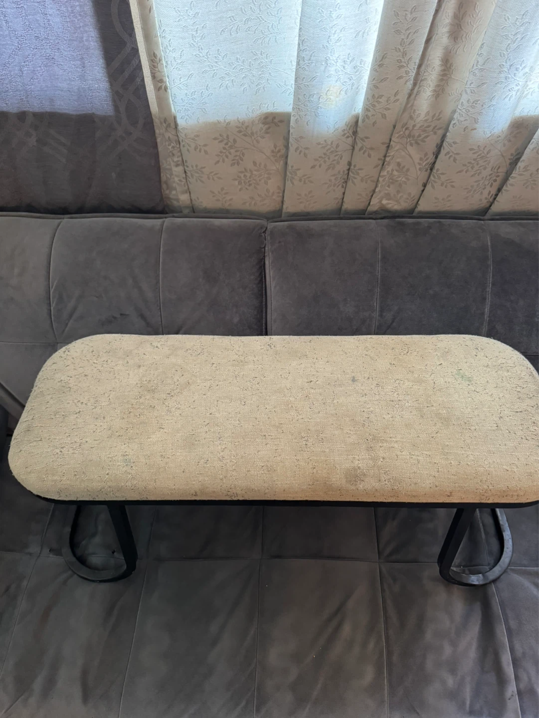 Light Beige Upholstered Bench - photo 2