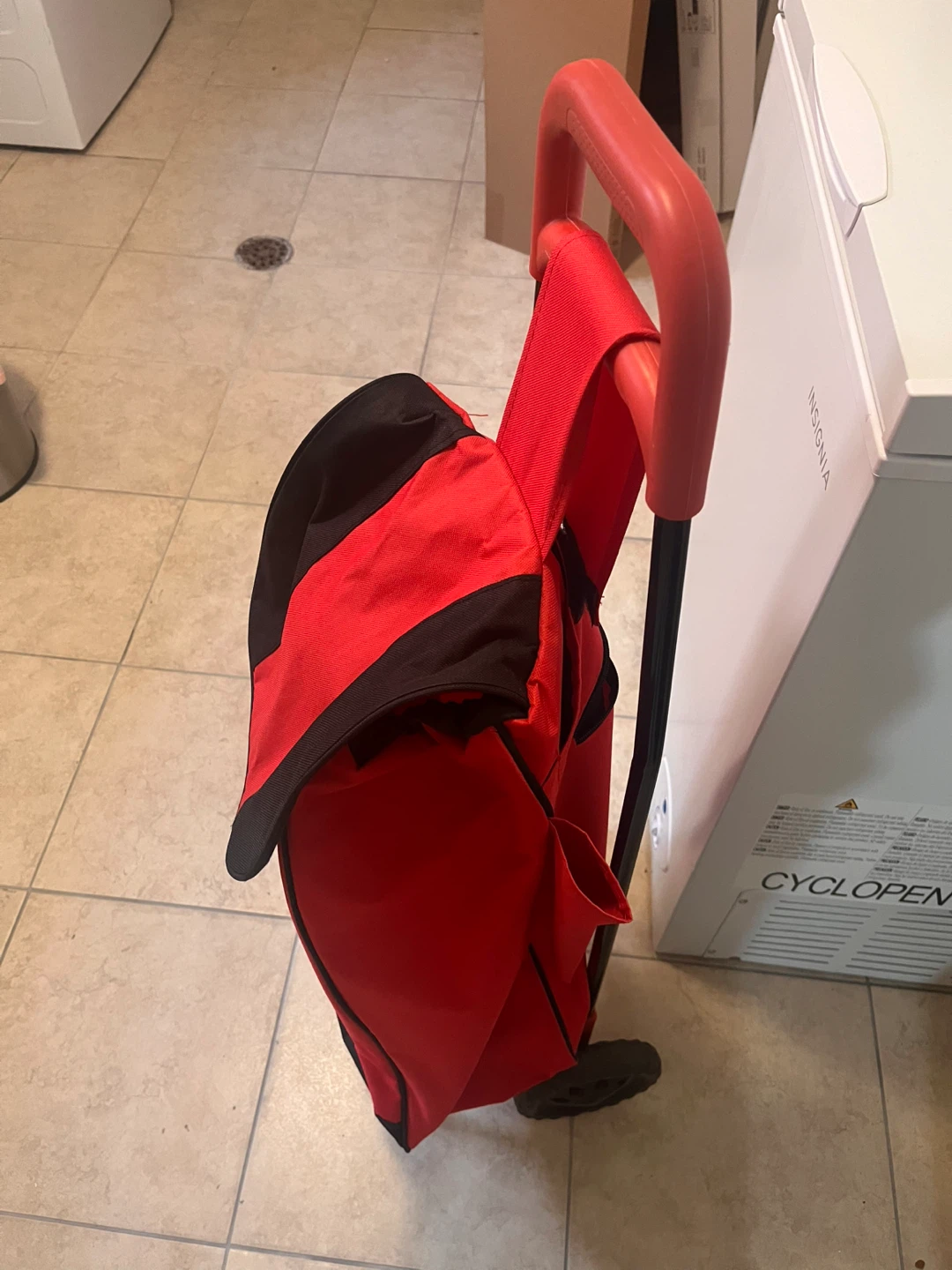 Red and Black Rolling Shopping Cart - photo 2