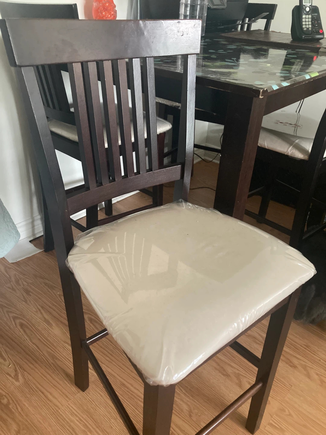 Bar height Dining Set with Padded Chairs - photo 2