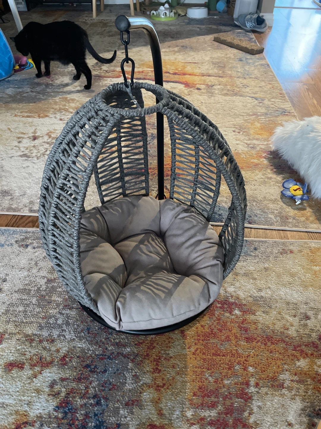 Pet Hanging Basket Chair with Cushion
