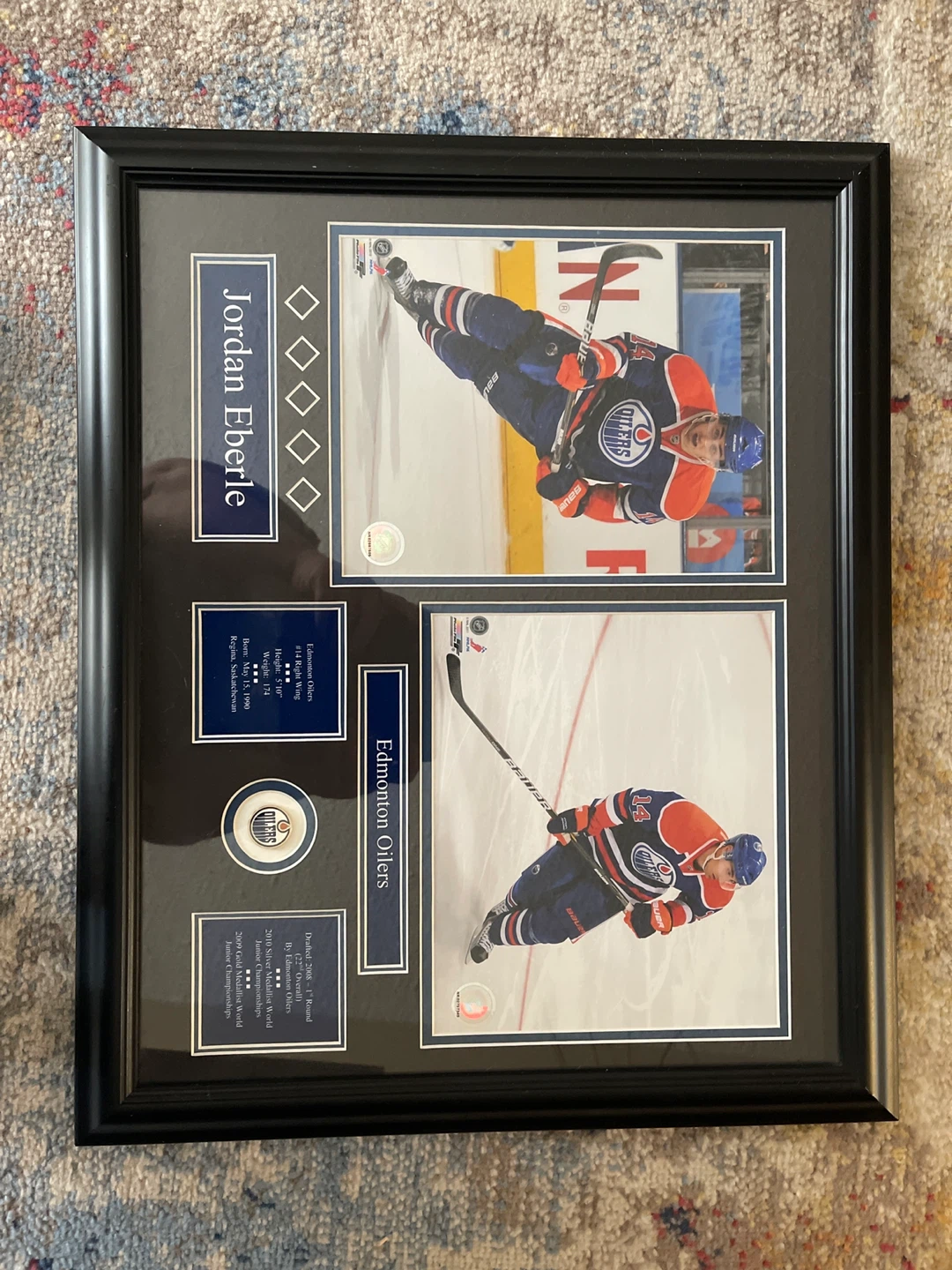 Framed Jordan Eberle Edmonton Oilers Hockey Memorabilia