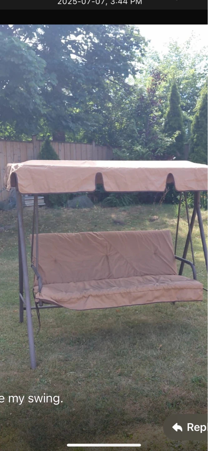 Tan Patio Swing with Canopy