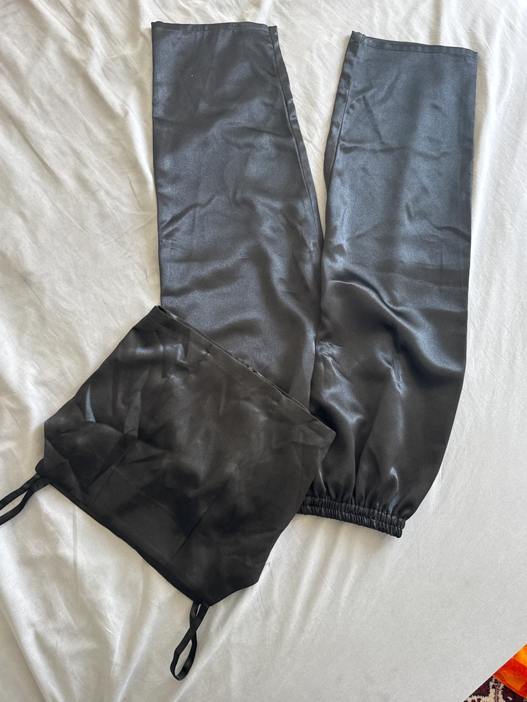 Satin Pajama Set - Black