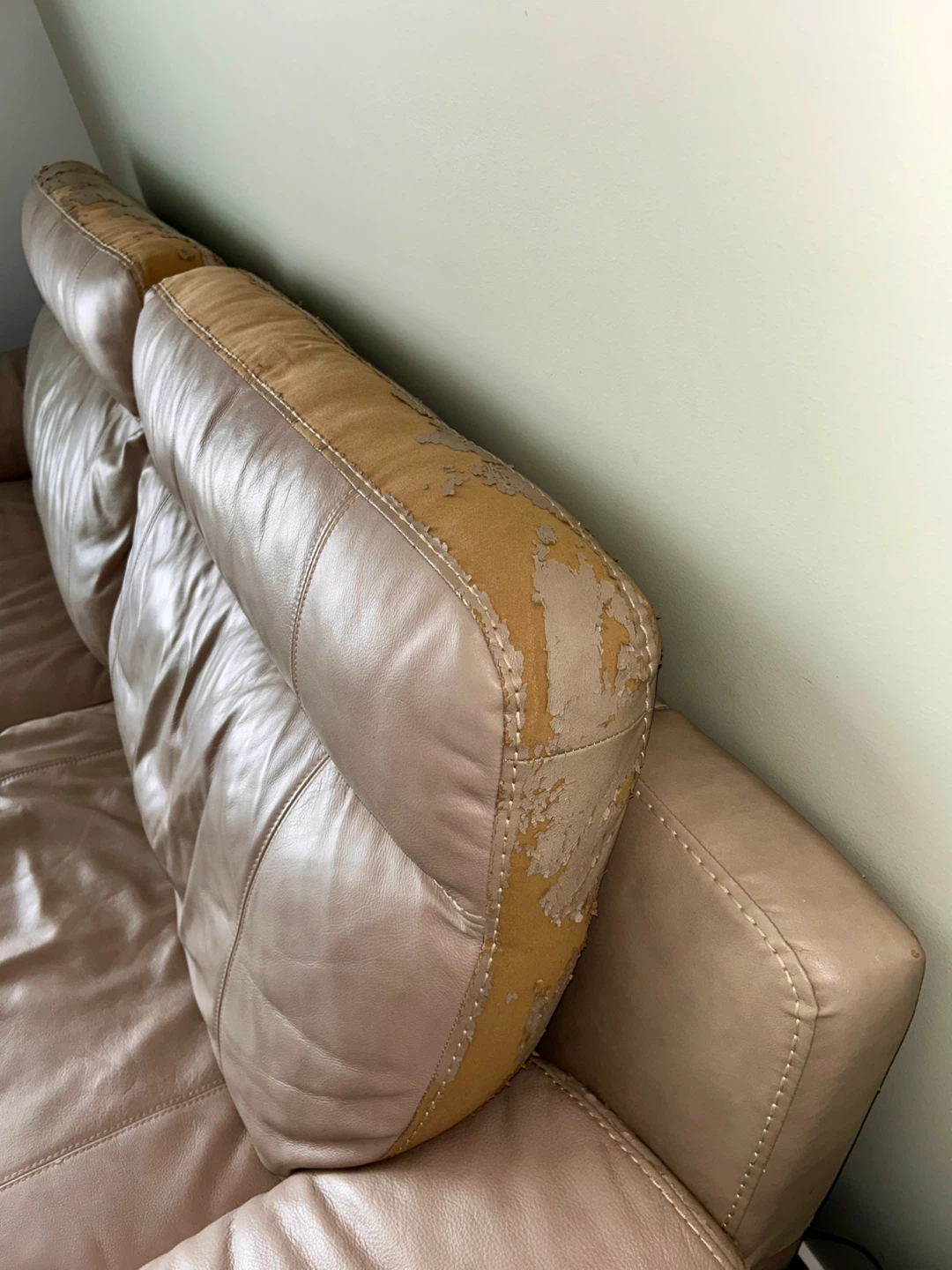 Tan Leather Loveseat & Sofa - photo 5
