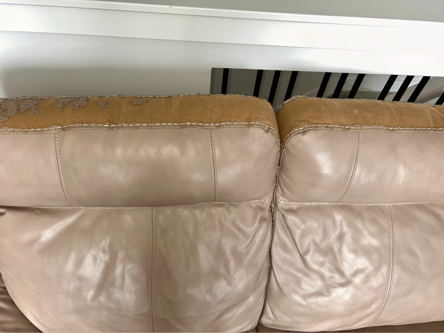 Tan Leather Loveseat & Sofa - photo 4