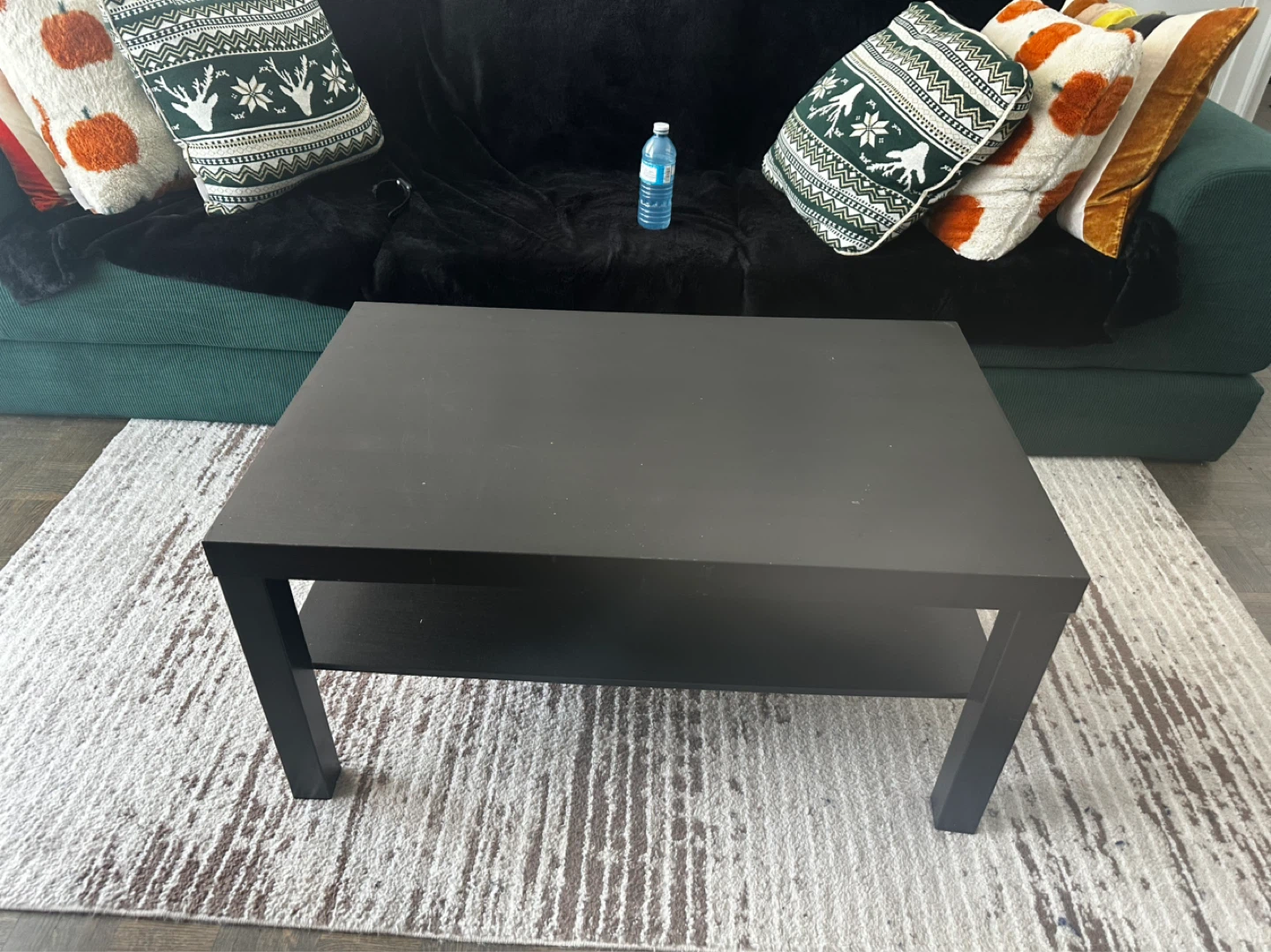 Black coffee table with shelf - photo 3