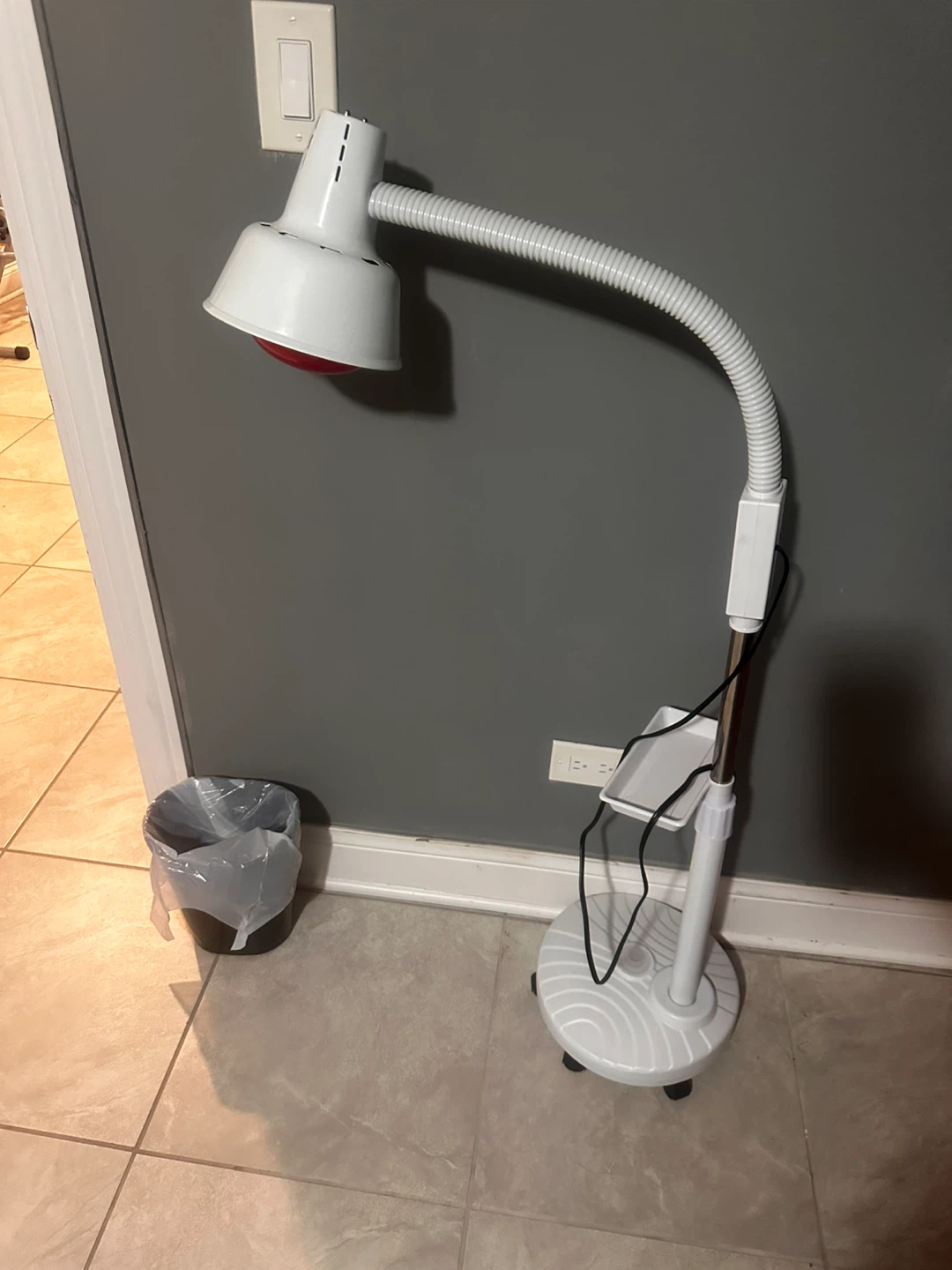 White Floor Standing Heat Lamp