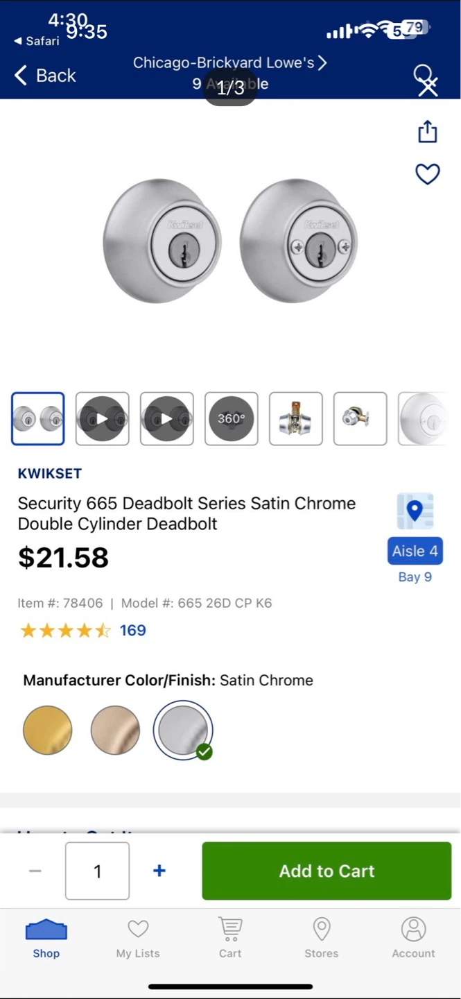 Kwikset Double Cylinder Deadbolt - photo 3