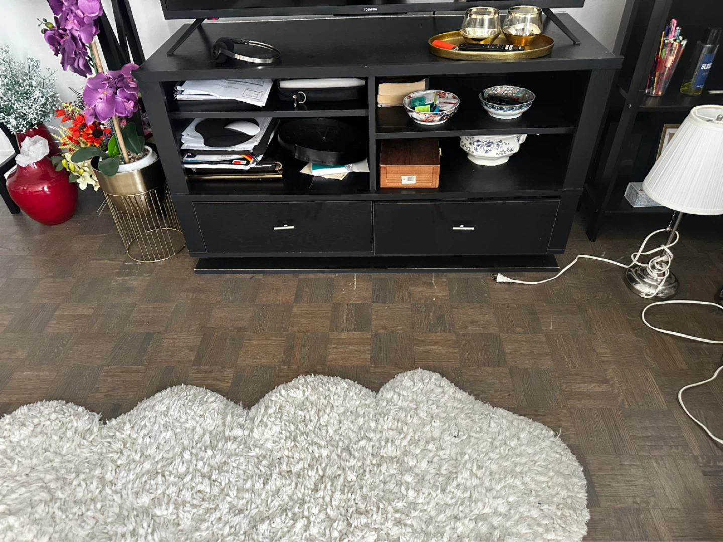 Black Media Console with Drawers - photo 3