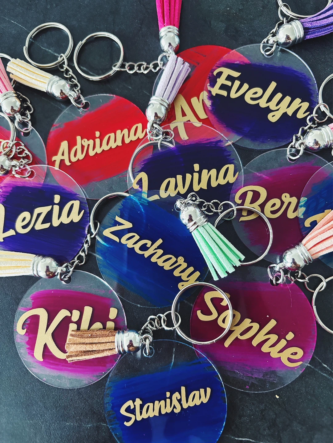 Custom Name Keychain with Tassel