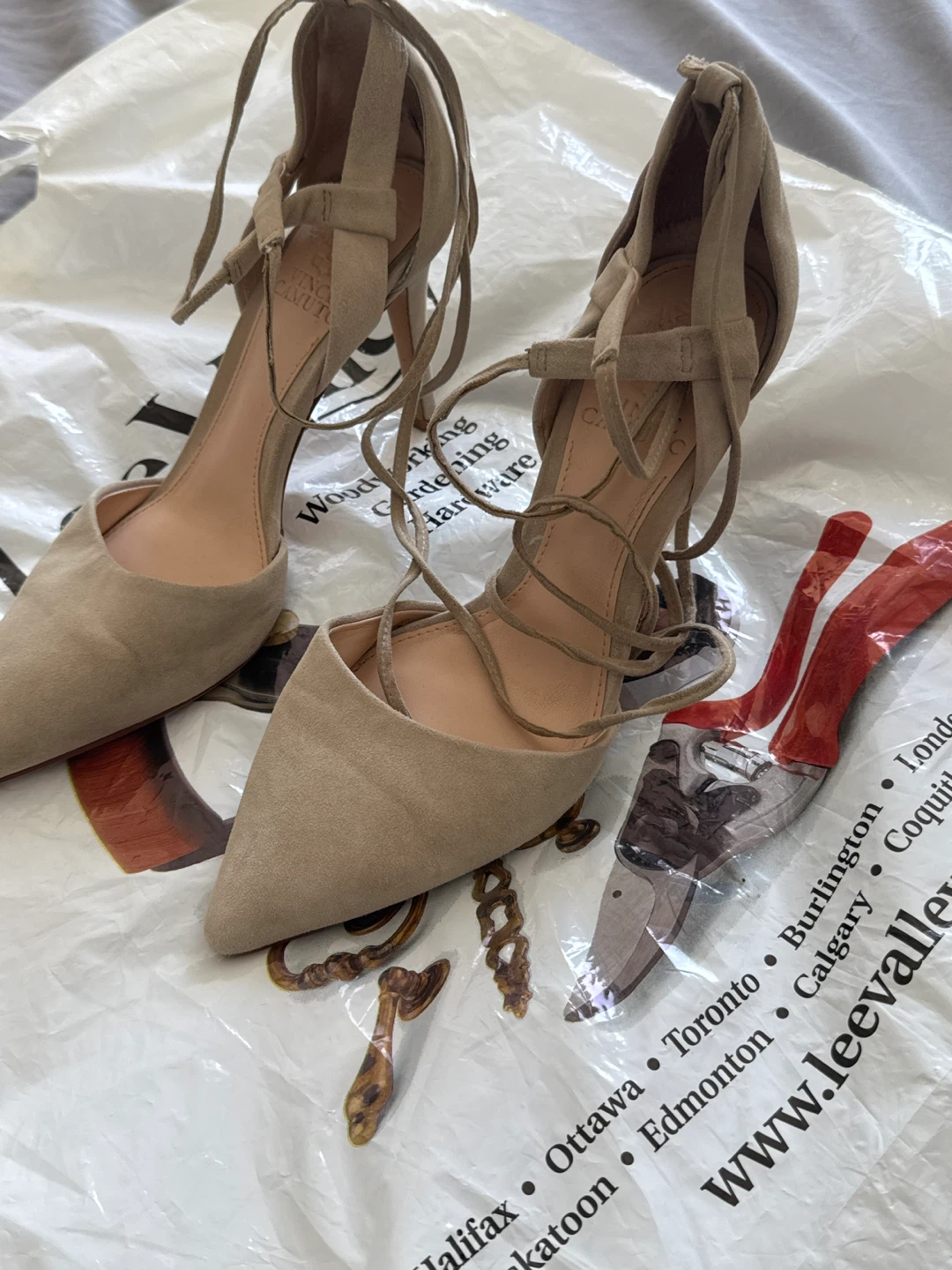 Vince Camuto Suede Lace-Up Heels