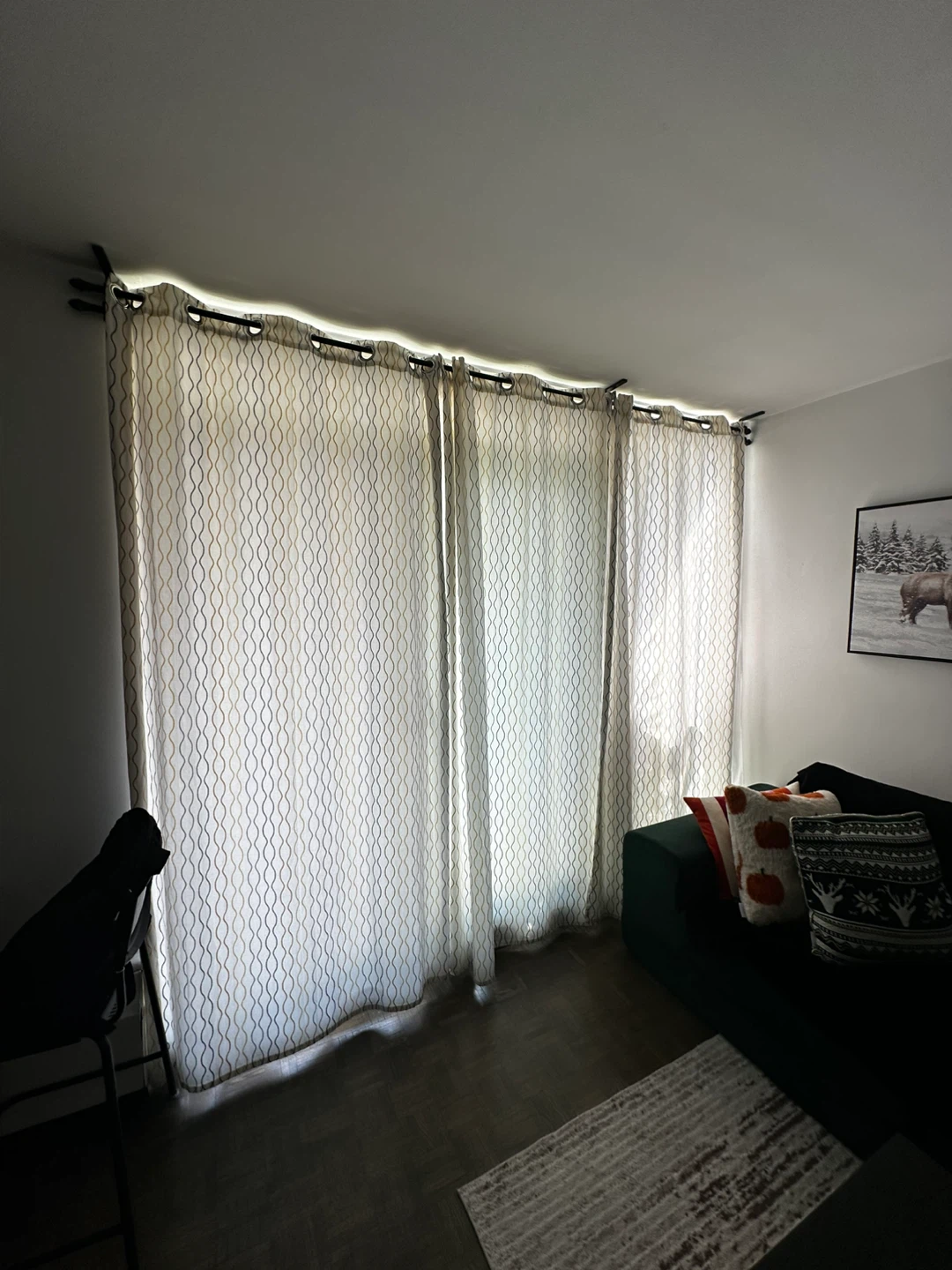 Set of 5Patterned Grommet Top Curtains