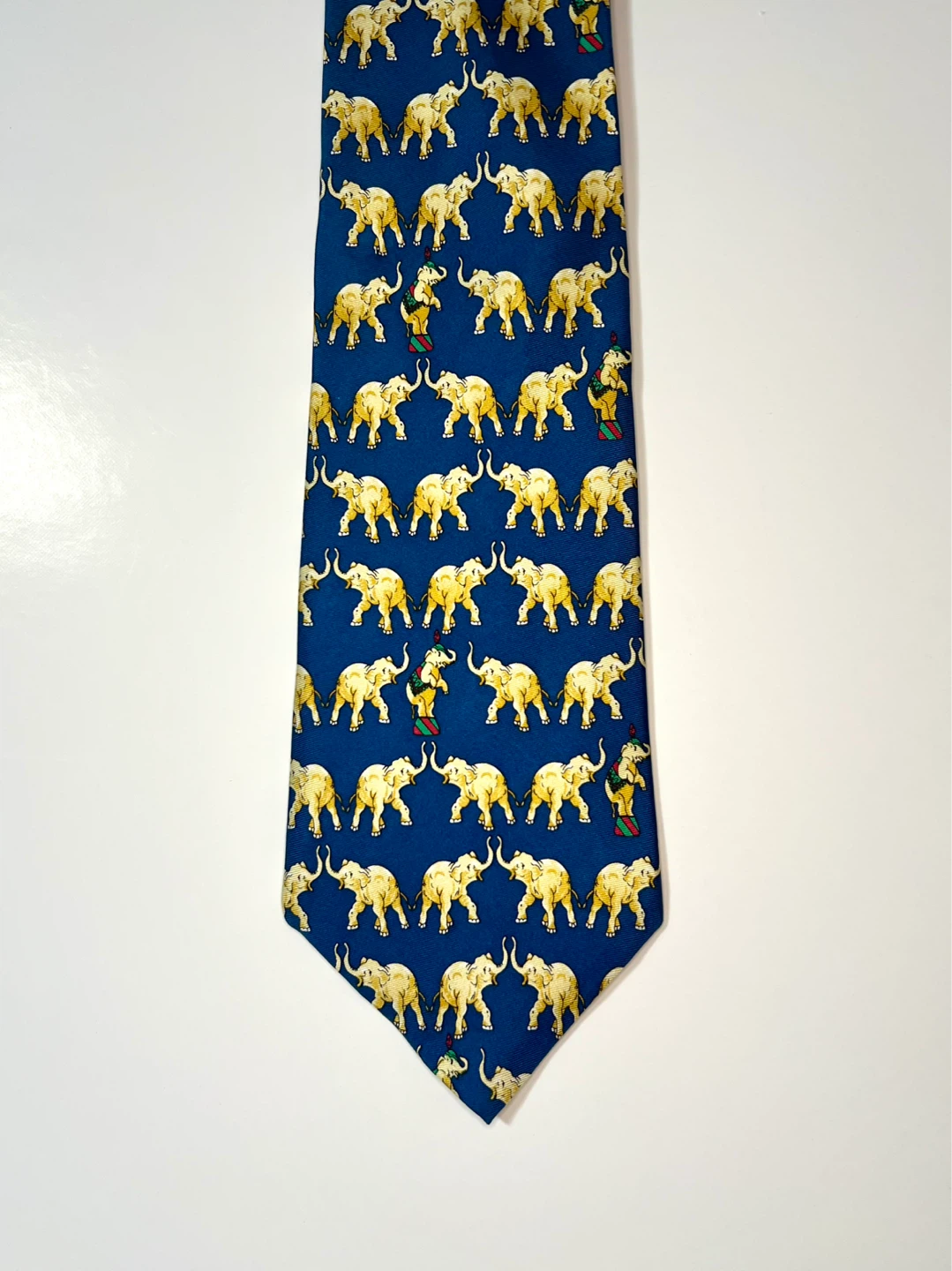 Andrew Scott Silk Necktie - Blue Elephant Pattern - photo 4