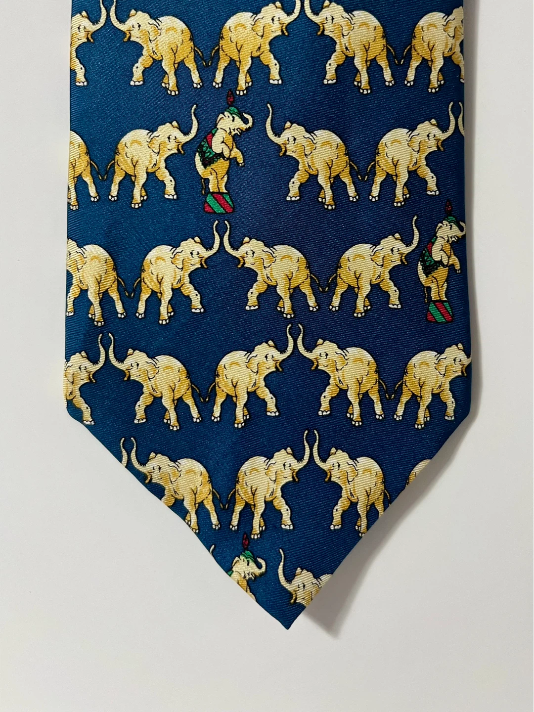 Andrew Scott Silk Necktie - Blue Elephant Pattern - photo 5