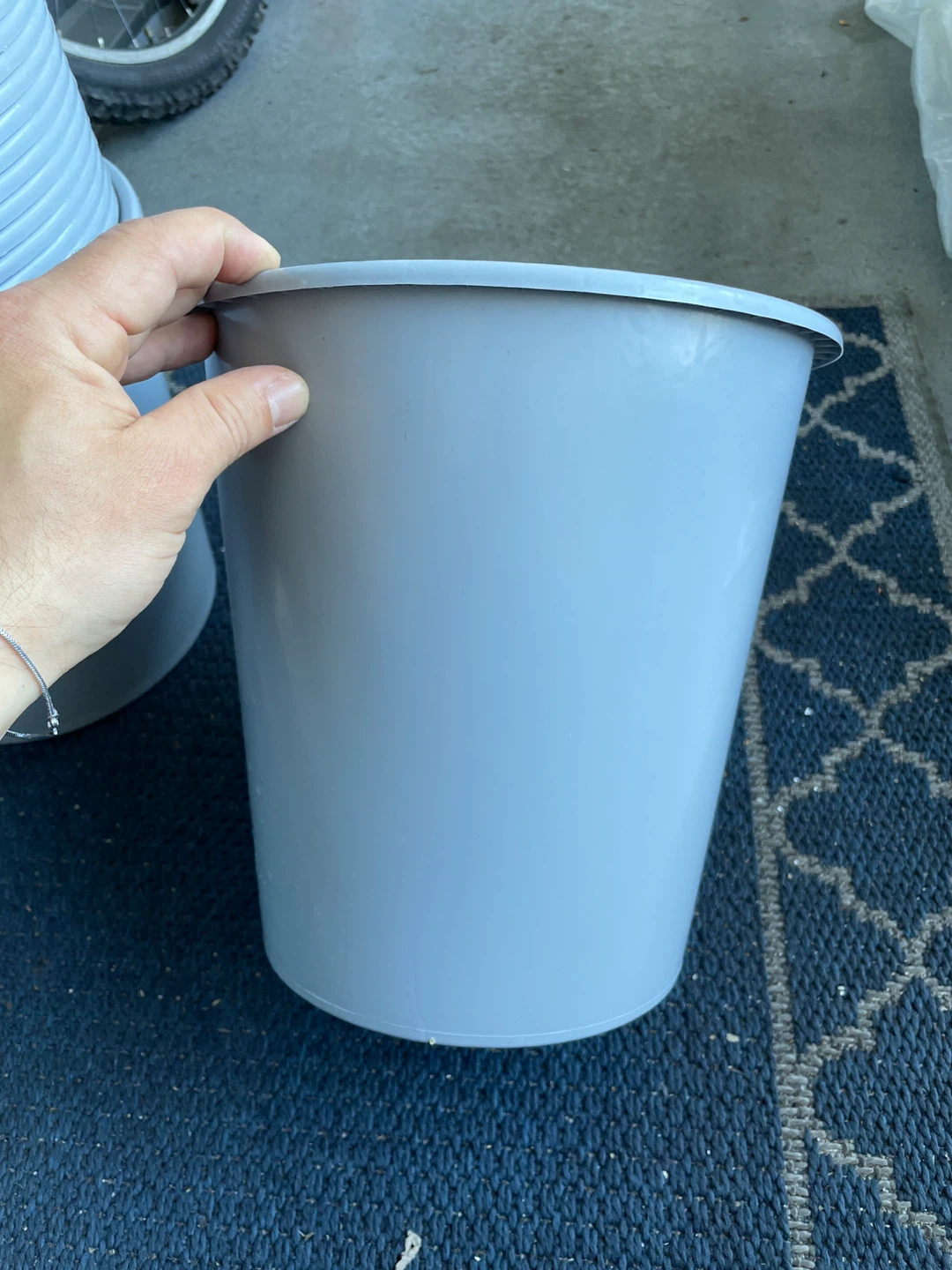 Set of 18 Grey Plastic Plant Pots