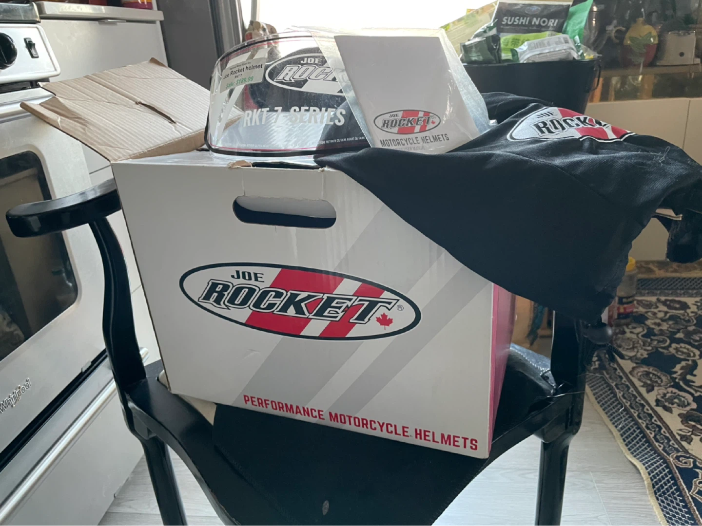 Bikers helmet box with a bag, guide book, and a visor - photo 2