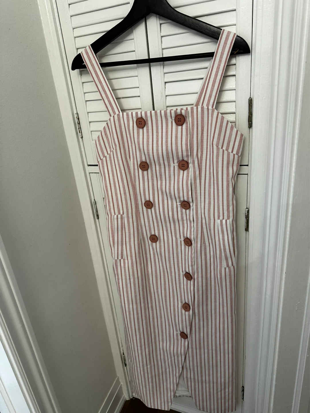Striped Button-Front Midi Dress - photo 2