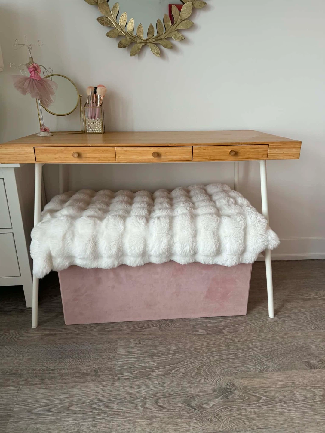 IKEA LILLASEN Desk - Bamboo/White