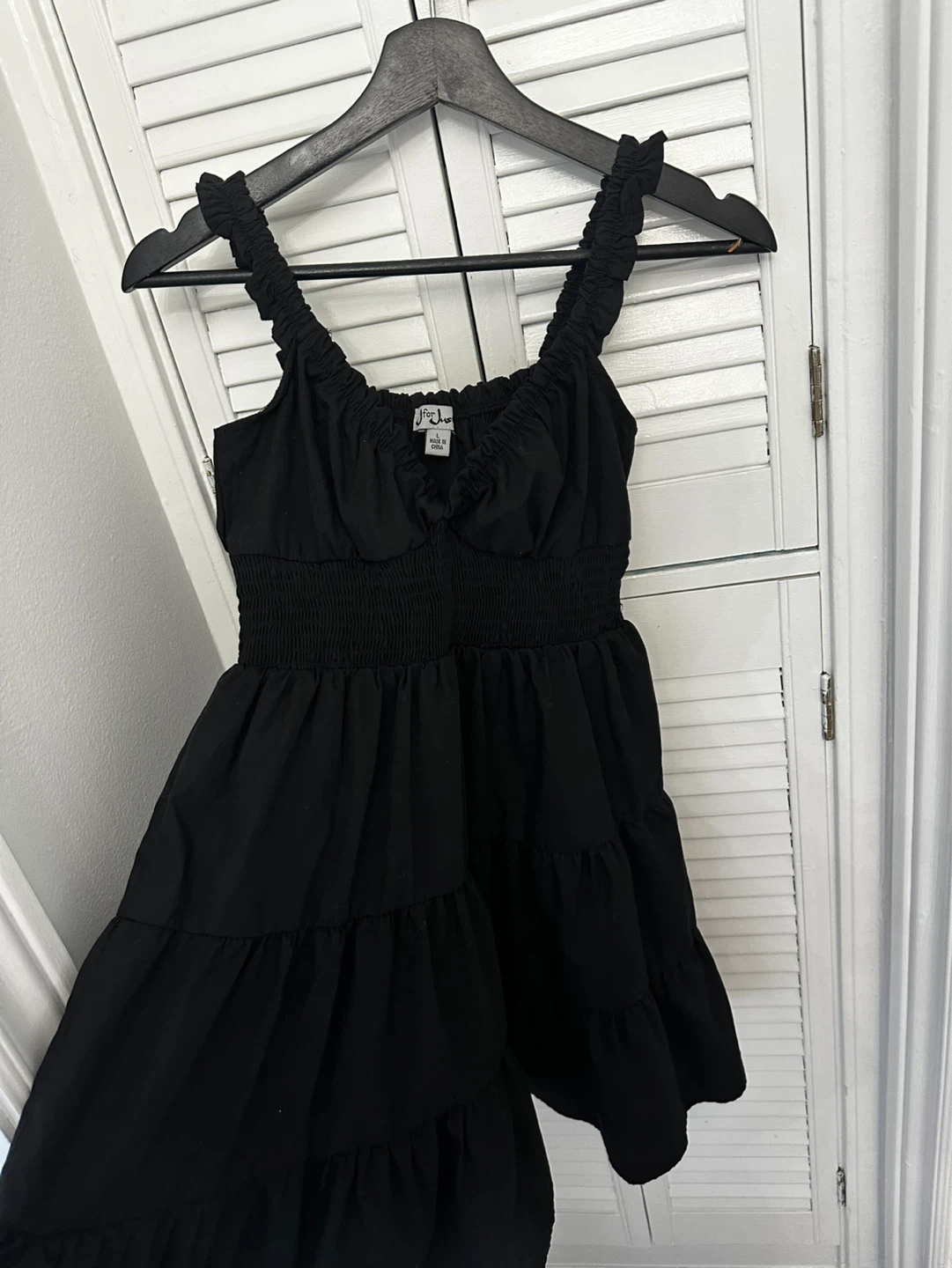 Black Tiered Smocked Dress - photo 2