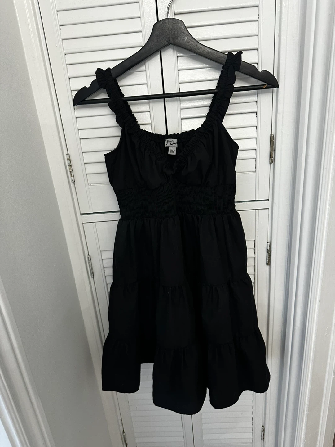 Black Tiered Smocked Dress