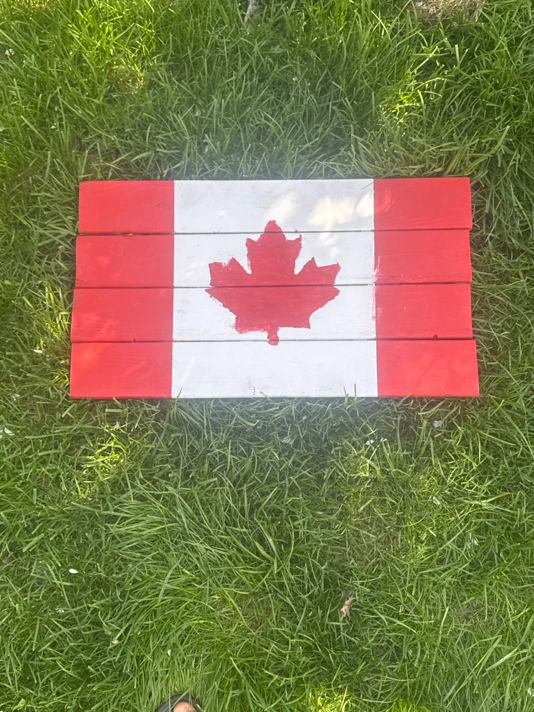 Handmade Wooden Canadian Flag Decor