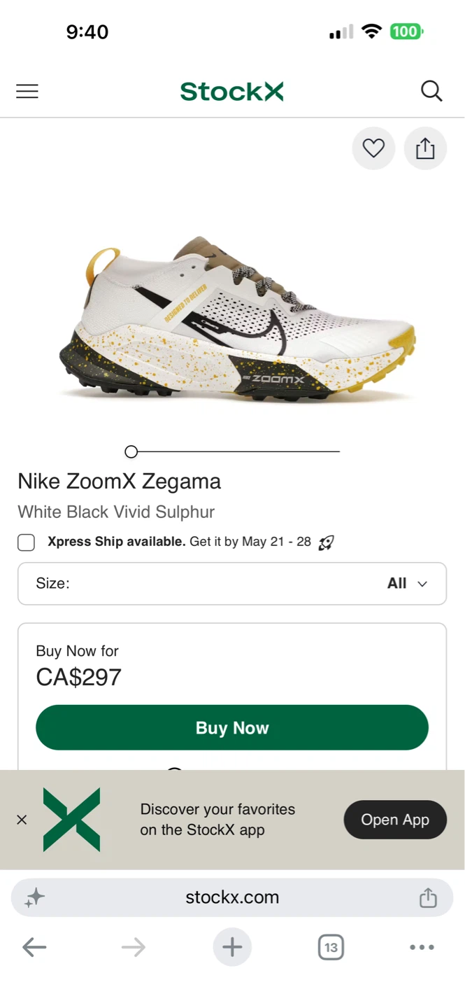 Nike ZoomX Zegama White Black Vivid Sulphur Running Shoes