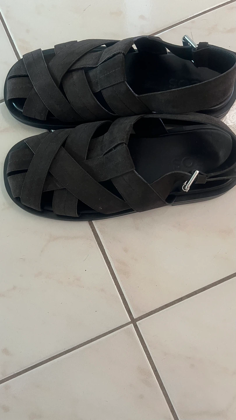 COS Dark Grey Woven Leather Sandals - photo 2