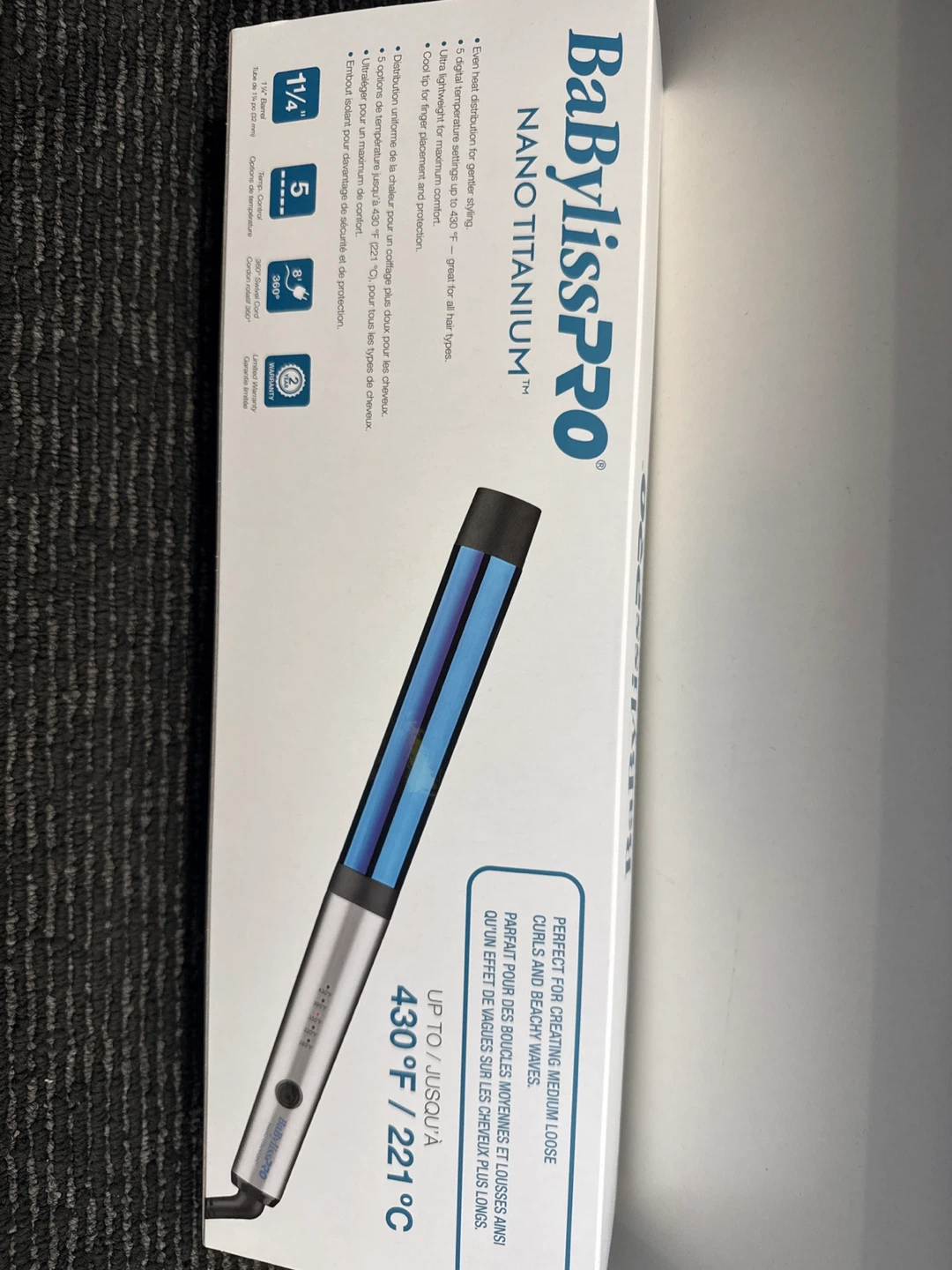BaBylissPRO Nano Titanium Curling Wand 1 1/4 inch - photo 2