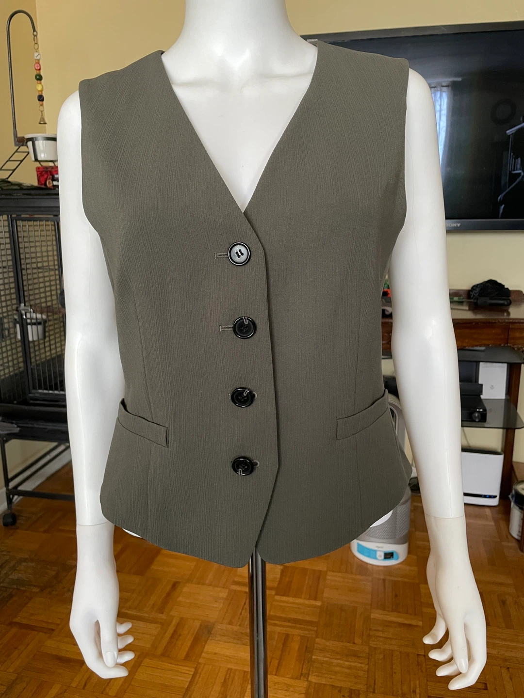 Theory Women's Vest - Olive Green - Size 6 - photo 3
