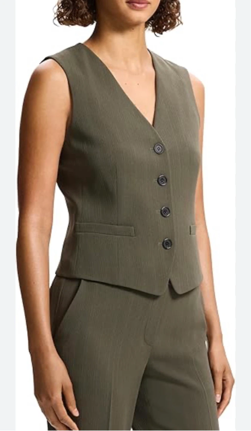 Theory Women's Vest - Olive Green - Size 6 - photo 2