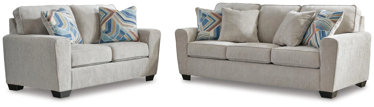 Light Grey Fabric Sofa, Loveseat, and 2 single Set - photo 2