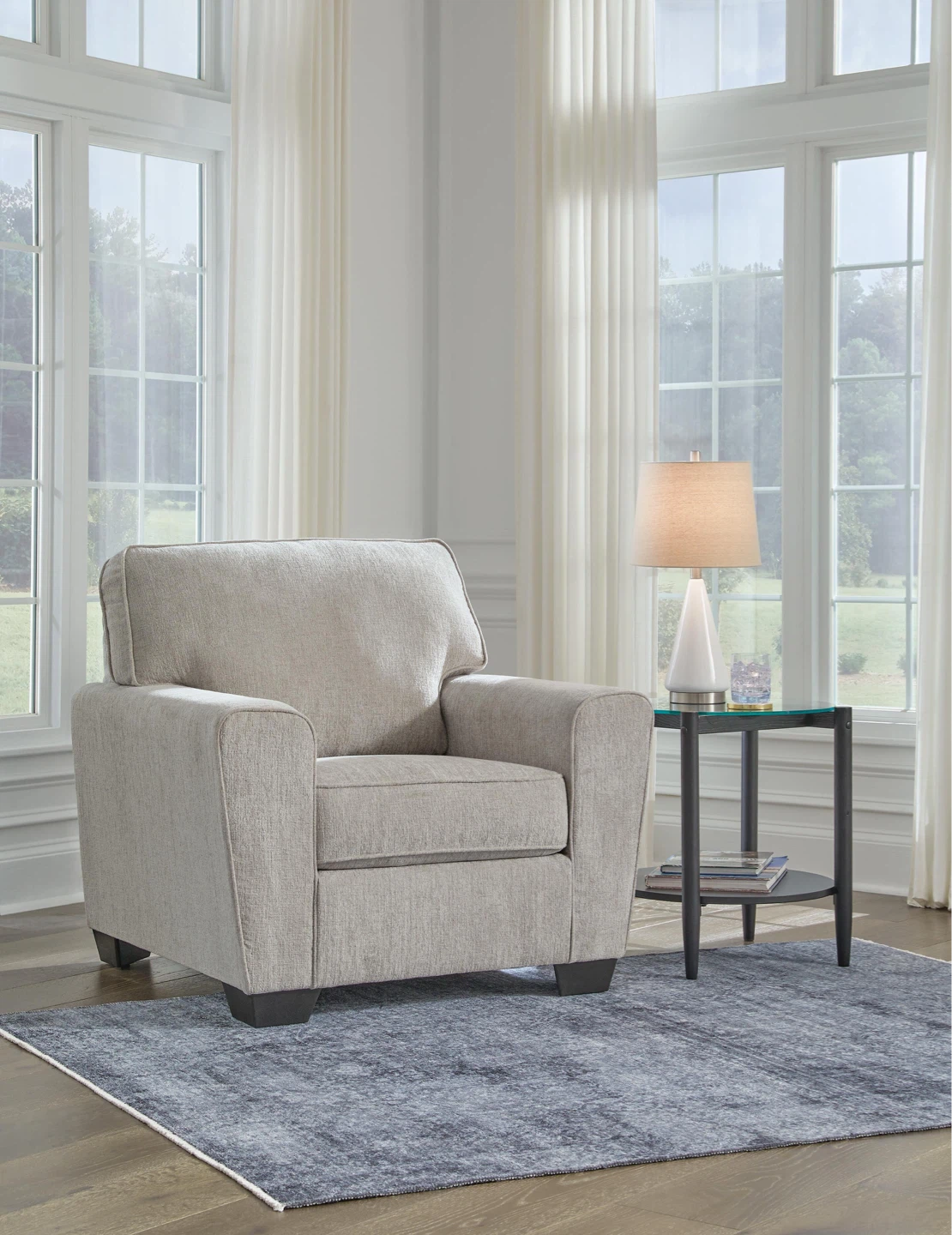 Light Grey Fabric Sofa, Loveseat, and 2 single Set - photo 3