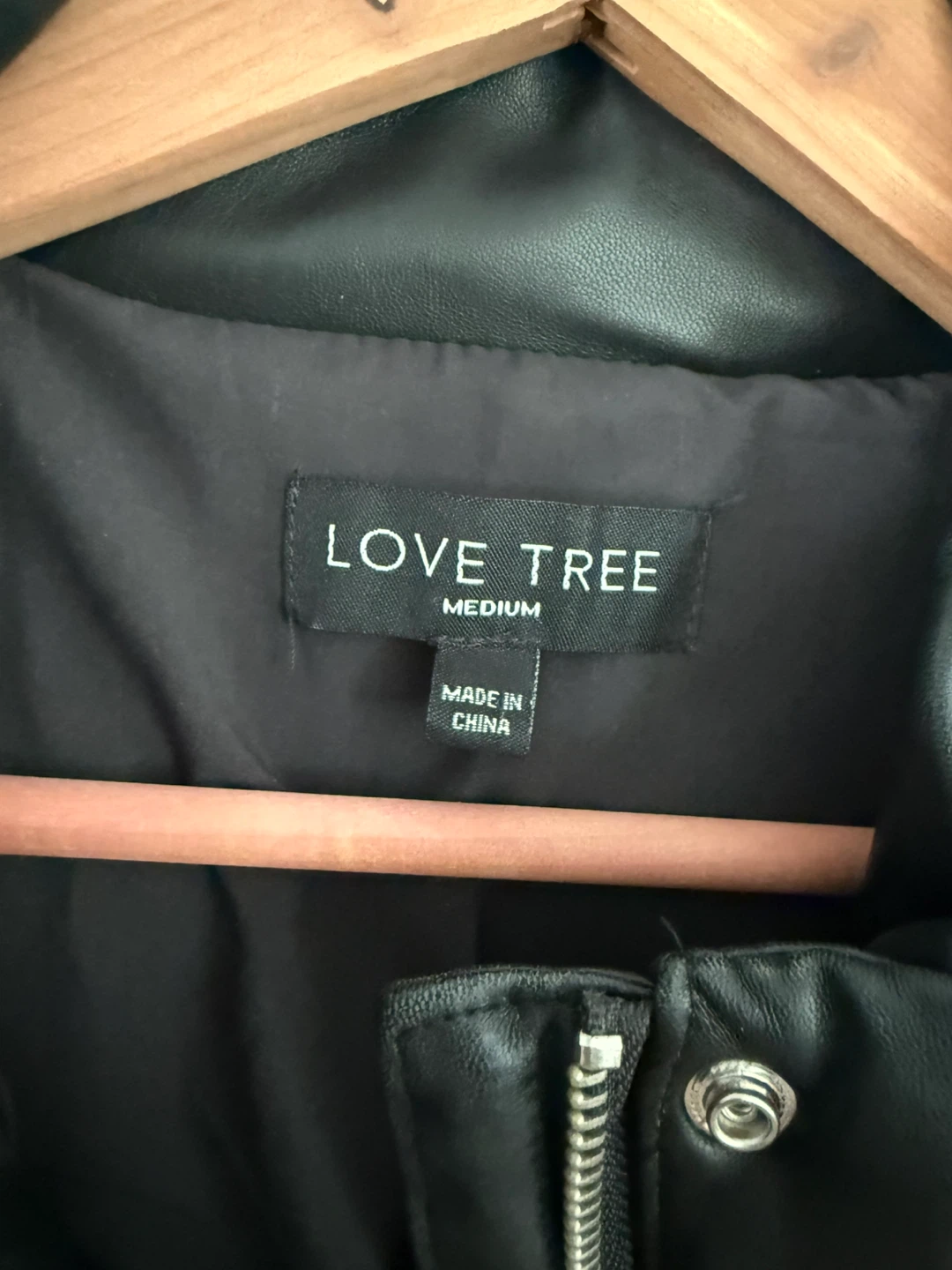 Love Tree Faux Leather Puffer Jacket - Medium - photo 3