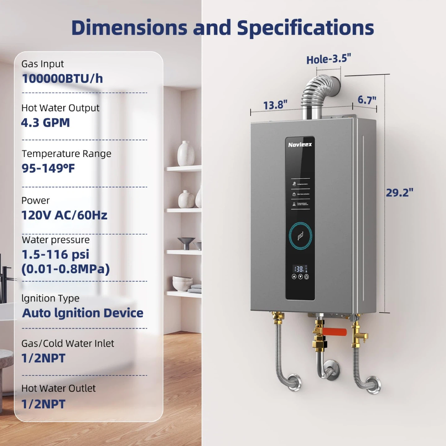 🔥 Brand New Hot Deal – Tankless Propane Water Heater(100,000BTU) - photo 3