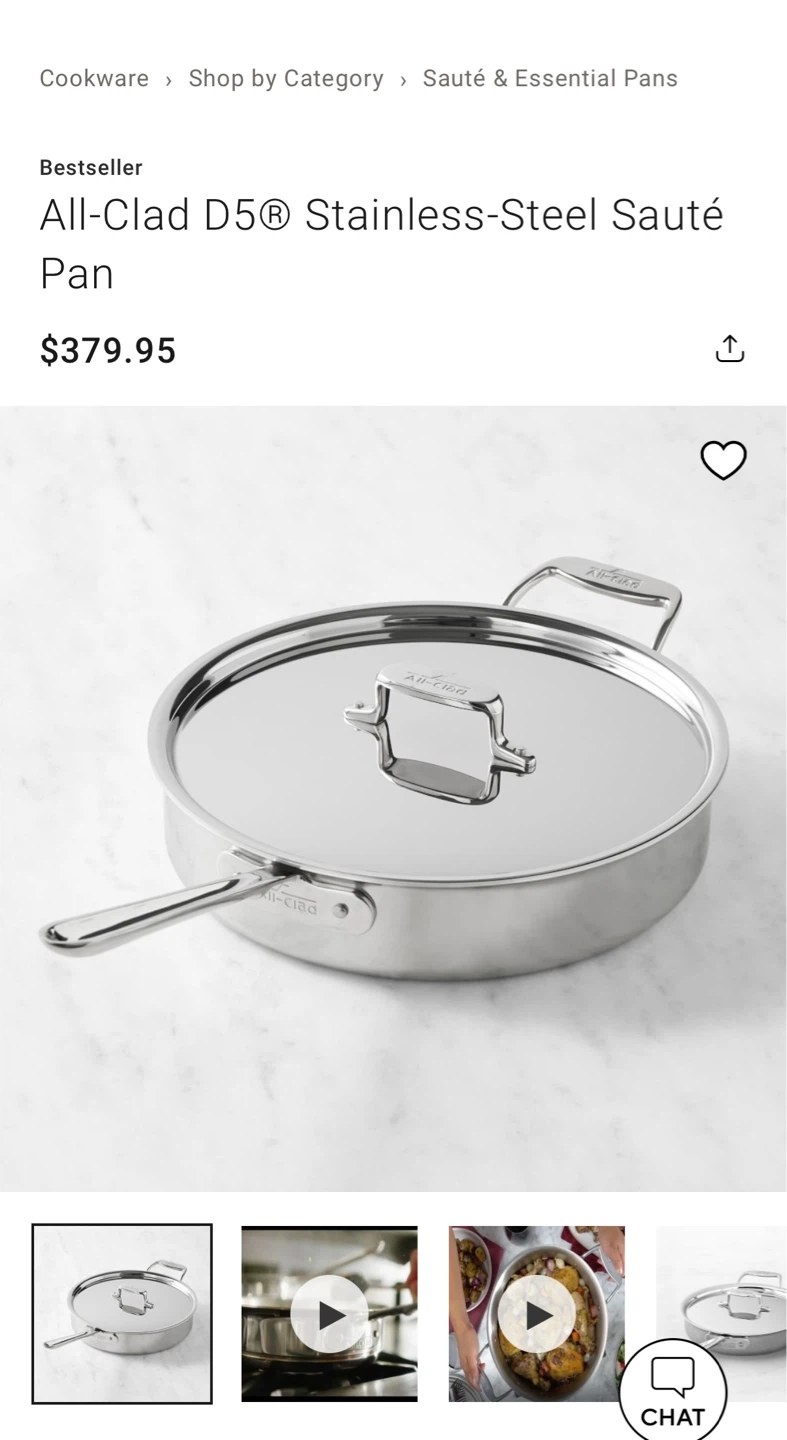 All-Clad D5 Stainless-Steel Saute Pan 3qt - Like New - photo 5