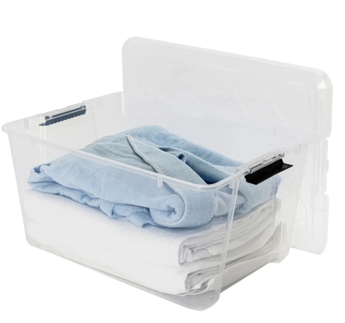3 Clear Plastic Storage Bins with Lids