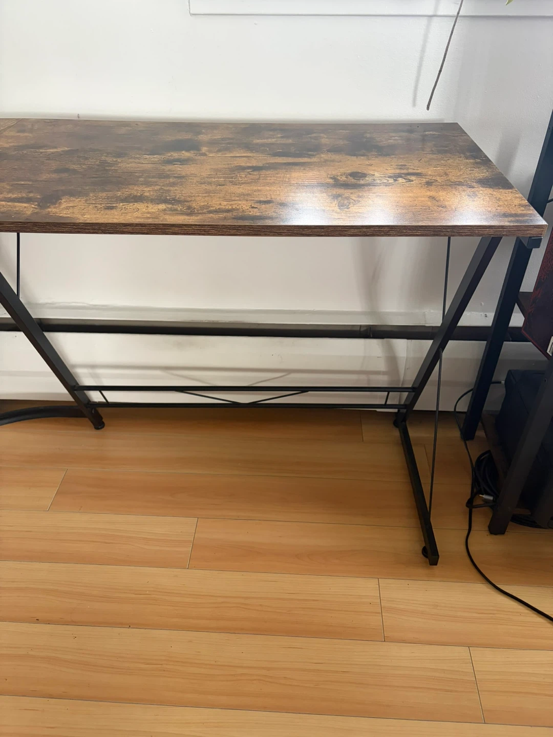 L-Shaped Desk with Rustic Wood Finish - photo 2