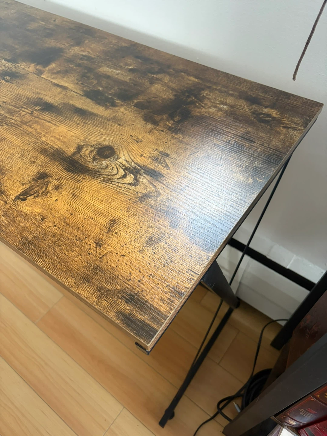 L-Shaped Desk with Rustic Wood Finish - photo 3