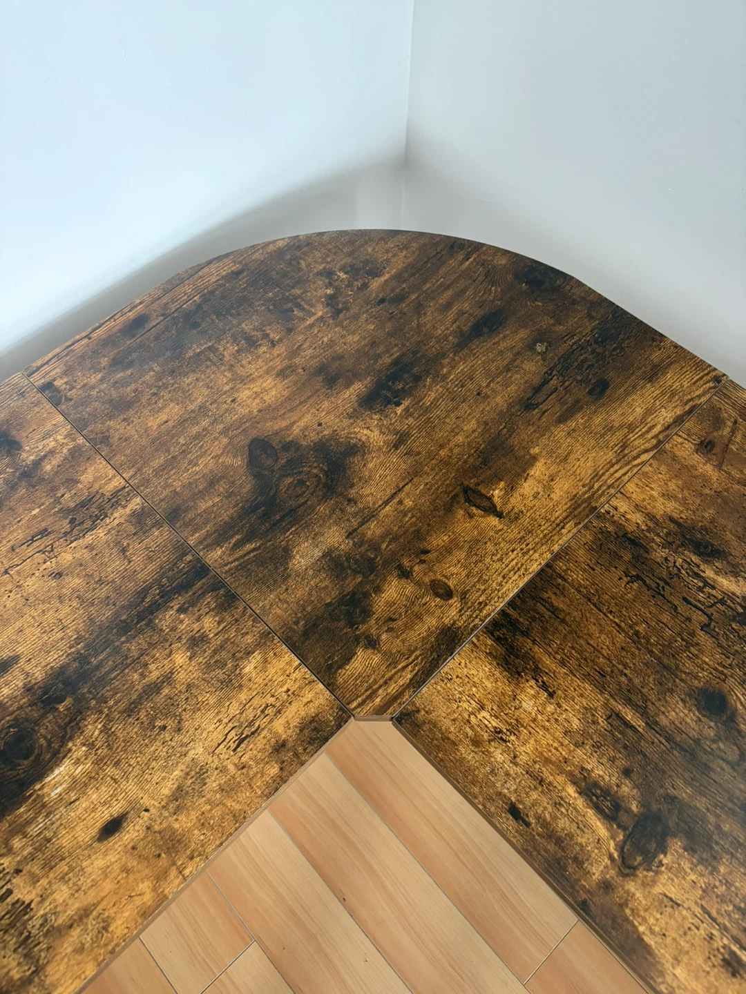 L-Shaped Desk with Rustic Wood Finish - photo 4