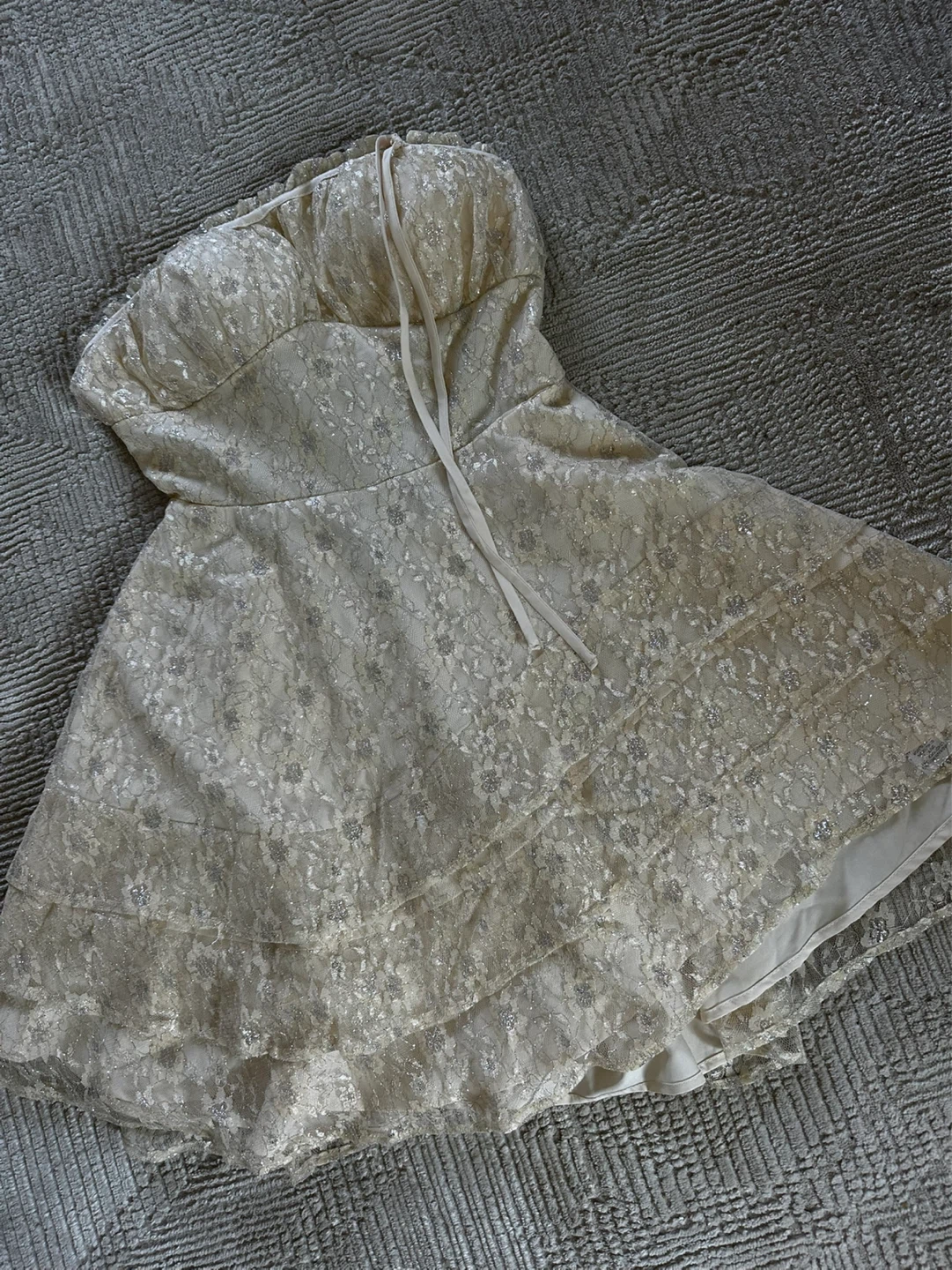 New Fashion Nova Solene Lace Mini Dress Ivory Size M - photo 2