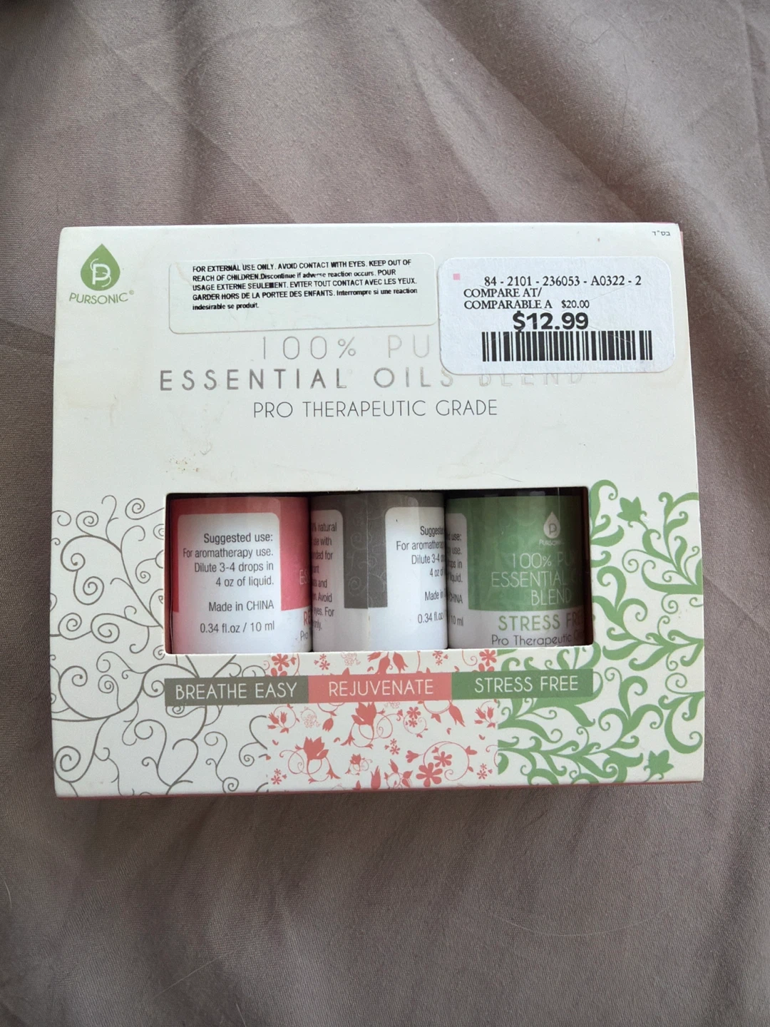 Pursonic 100% Pure Essential Oils Blend Pro Therapeutic Grade