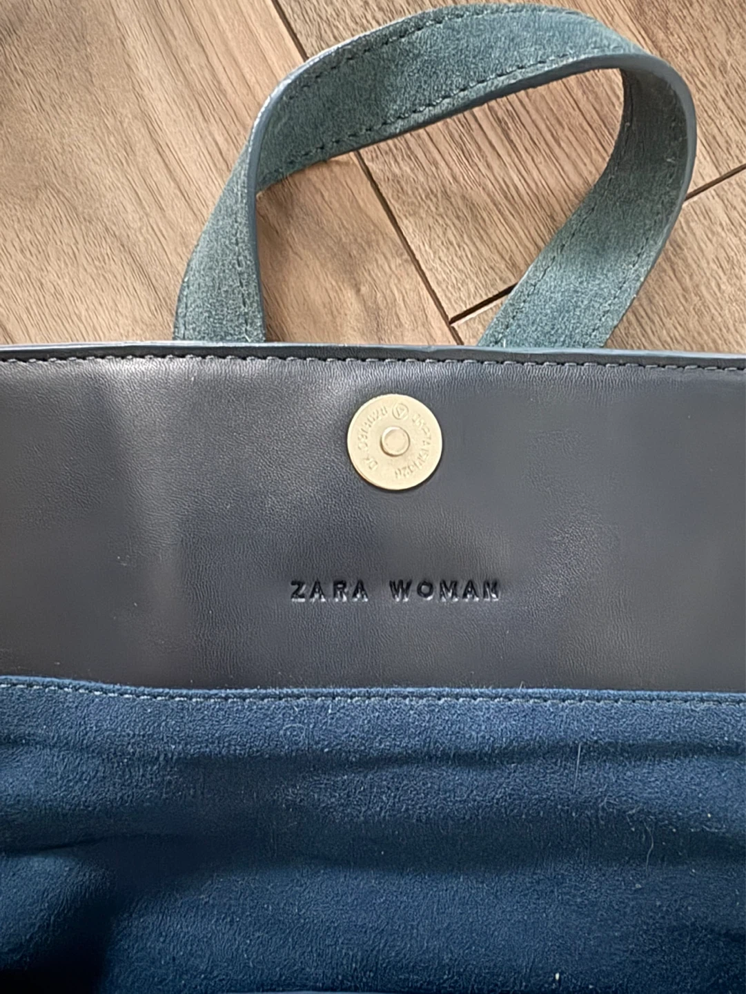 ZARA WOMAN blue Suede purse - photo 2