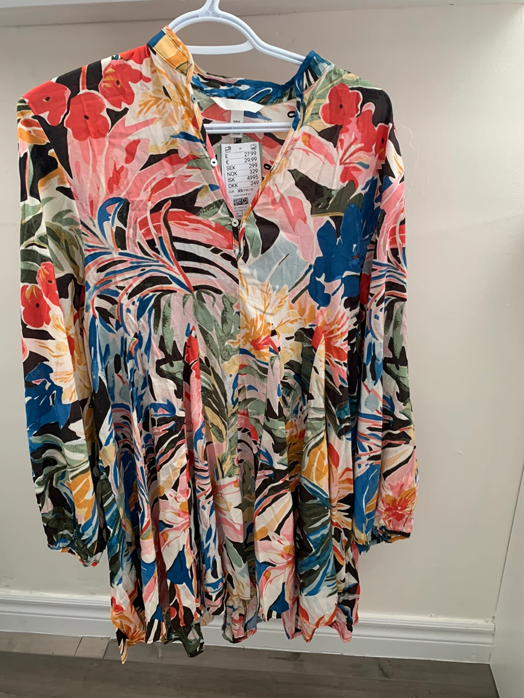 H&M Floral Print Midi Dress Size M